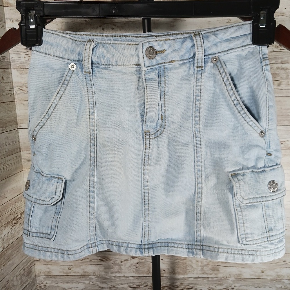 Cat and Jack Girl's Blue Jean Straight Skirt with pockets SZ 8